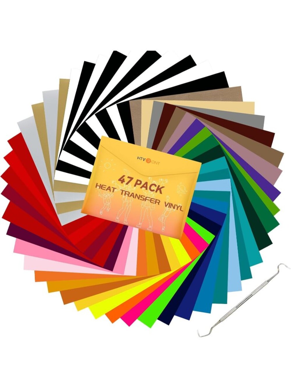 New Heat Transfer Vinyl 47 Pack 12" x 10" Iron on Vinyl for T-Shirt